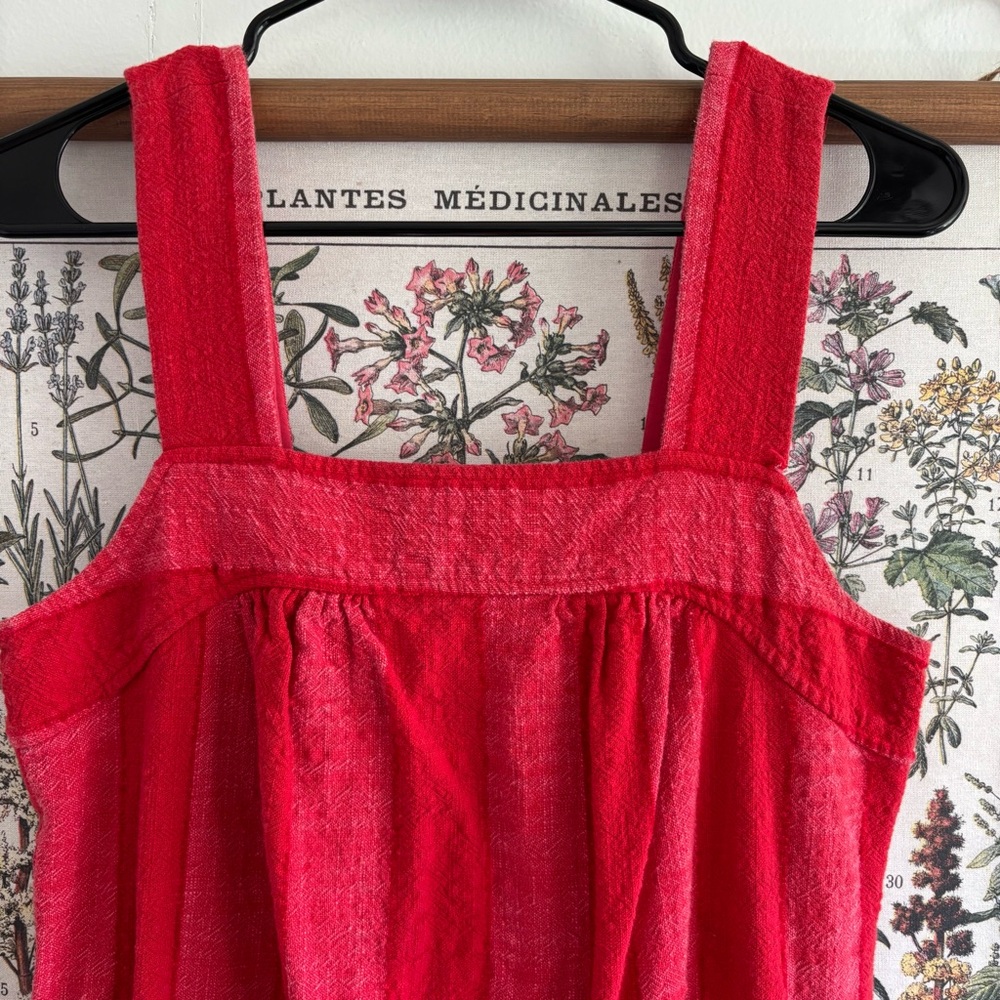 Maeve Vibrant Red Cotton Midi Dress Small - Picture 3 of 7